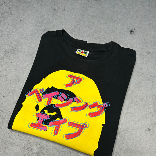 A Bathing Ape BAPE SS19 Katakana Ape Head Tee Shirt Black (M)
