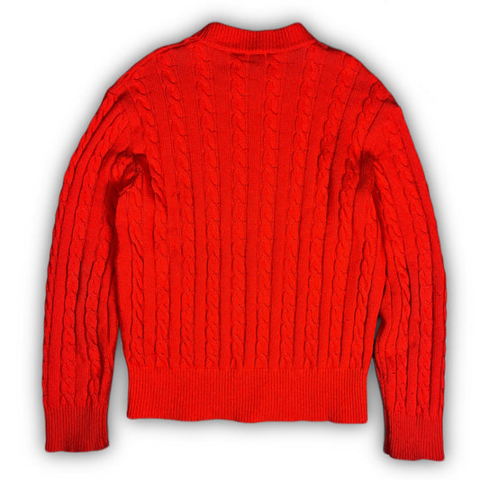 A Better Mistake Cable Knit Sweater orange