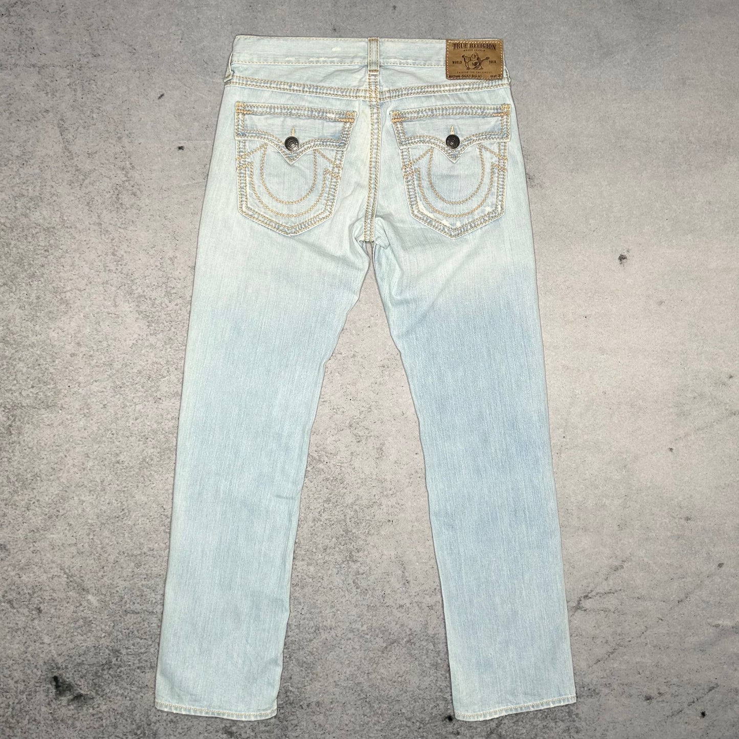 True Religion Vintage Ricky Big QT Jeans light blue double contrast stitch (34/34)