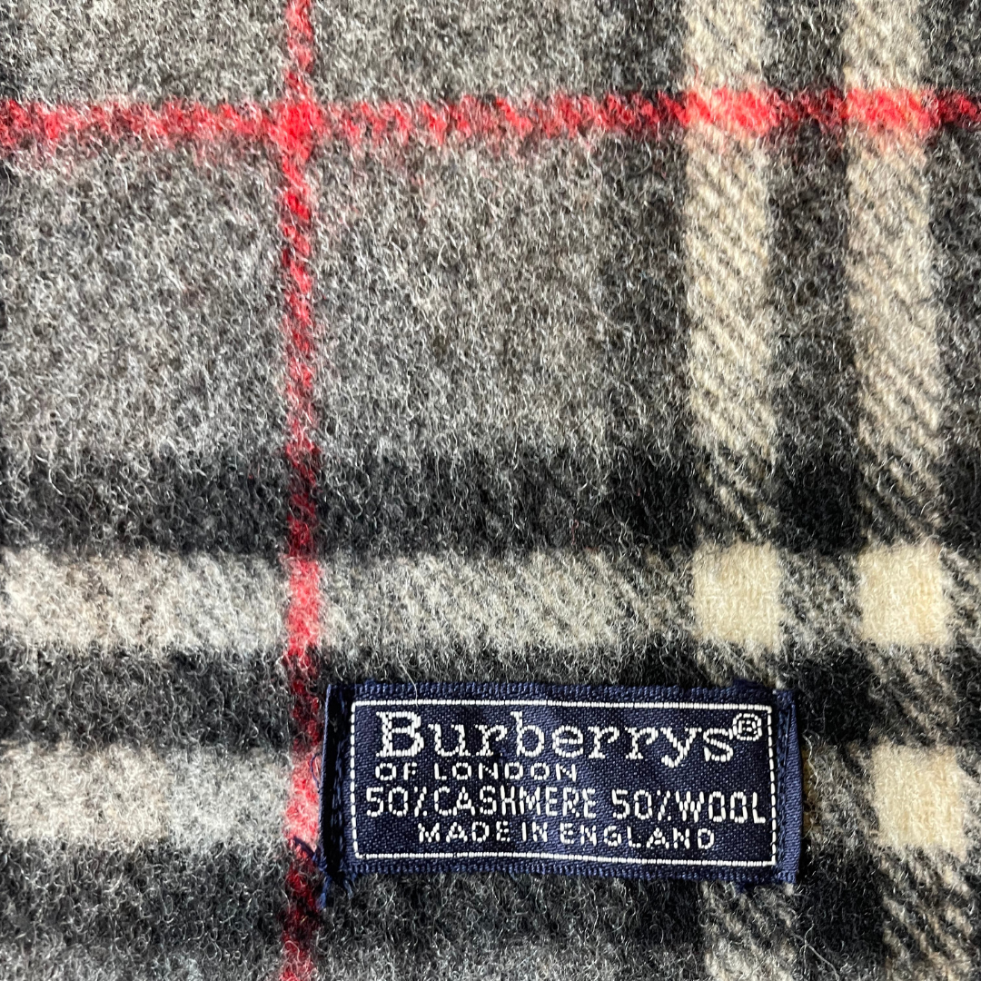 Burberry Vintage Nova Check Scarf Schal 90s dark grey