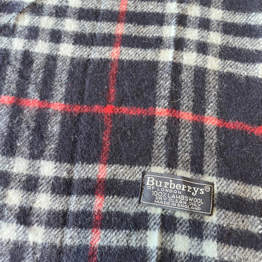 Burberry Vintage Nova Check Scarf Schal 90s navy