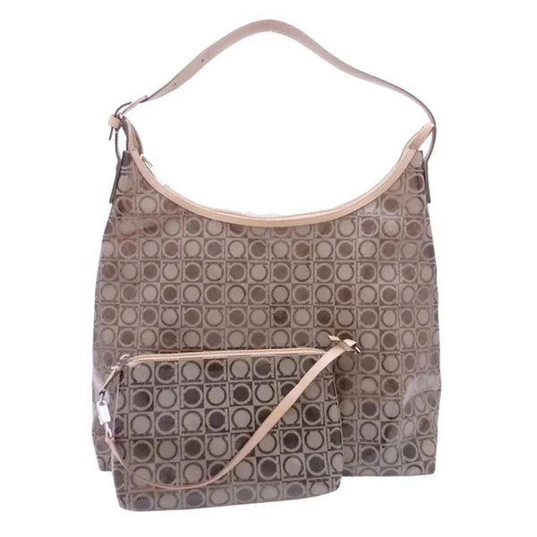 Salvatore Ferragamo Glossy PVC Handbag + Clutch