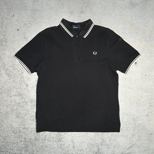 Fred Perry Twin Tipped Pique Polo Shirt Black (L)