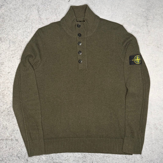 Stone Island Quarter Zip Knit Sweater Troyer dark green (XL)