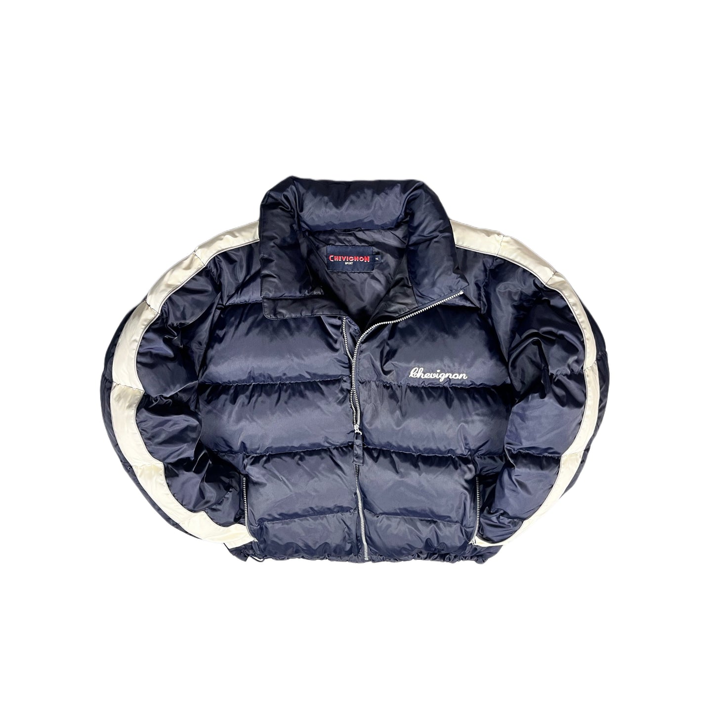 Chevignon Vintage Puffer Down Jacket Spell-out Backprint