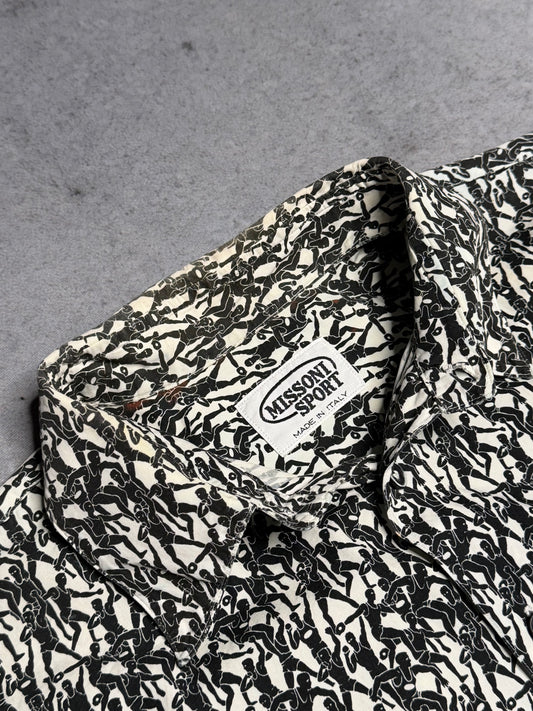 Missoni Sport 90s RARE Discobolus Shirt black white (L)
