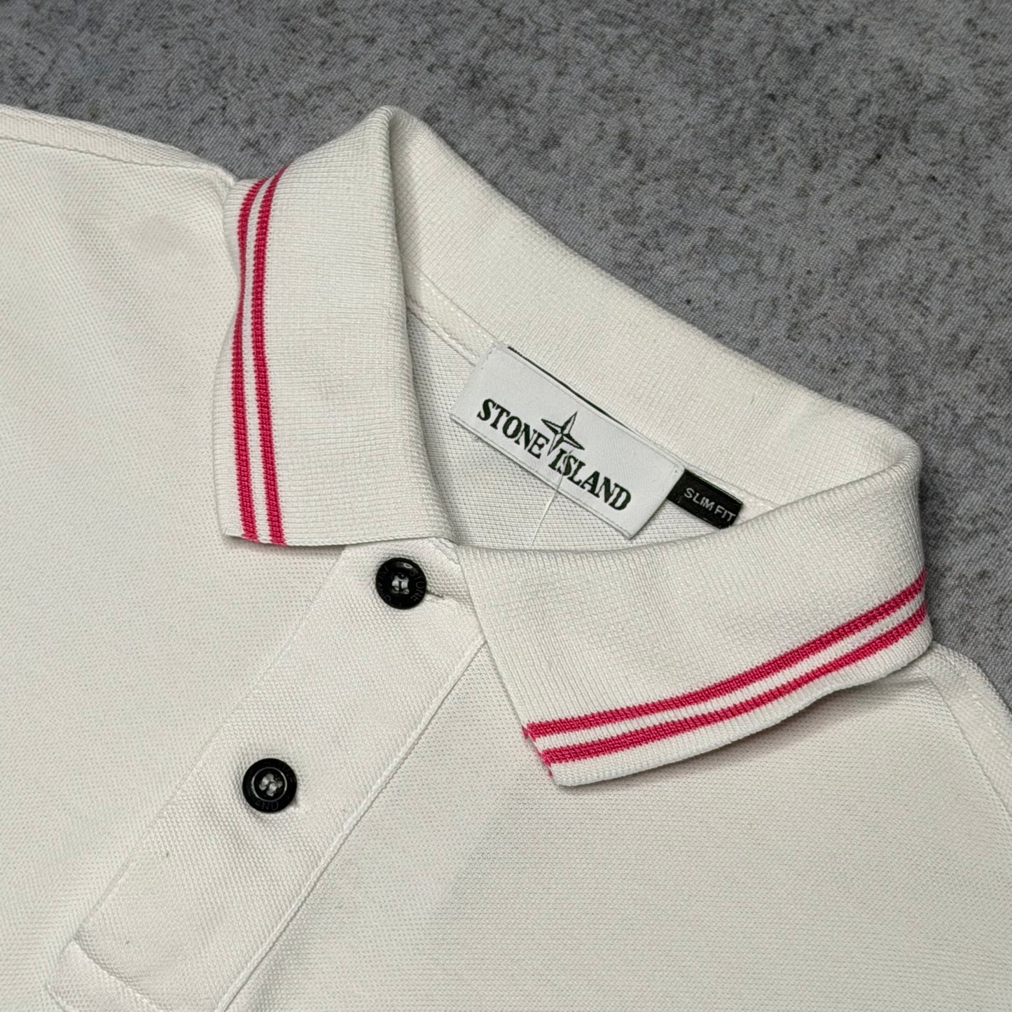 Stone Island Vintage Polo Shirt white pink (S)