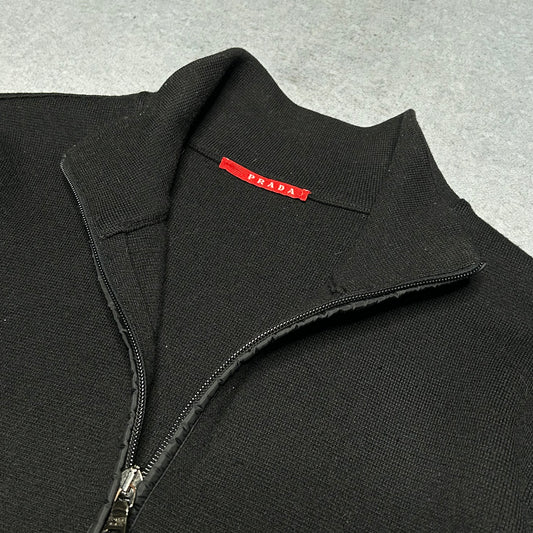 Prada Linea Rossa Archive Hybrid Full Zip Cardigan Black (M)