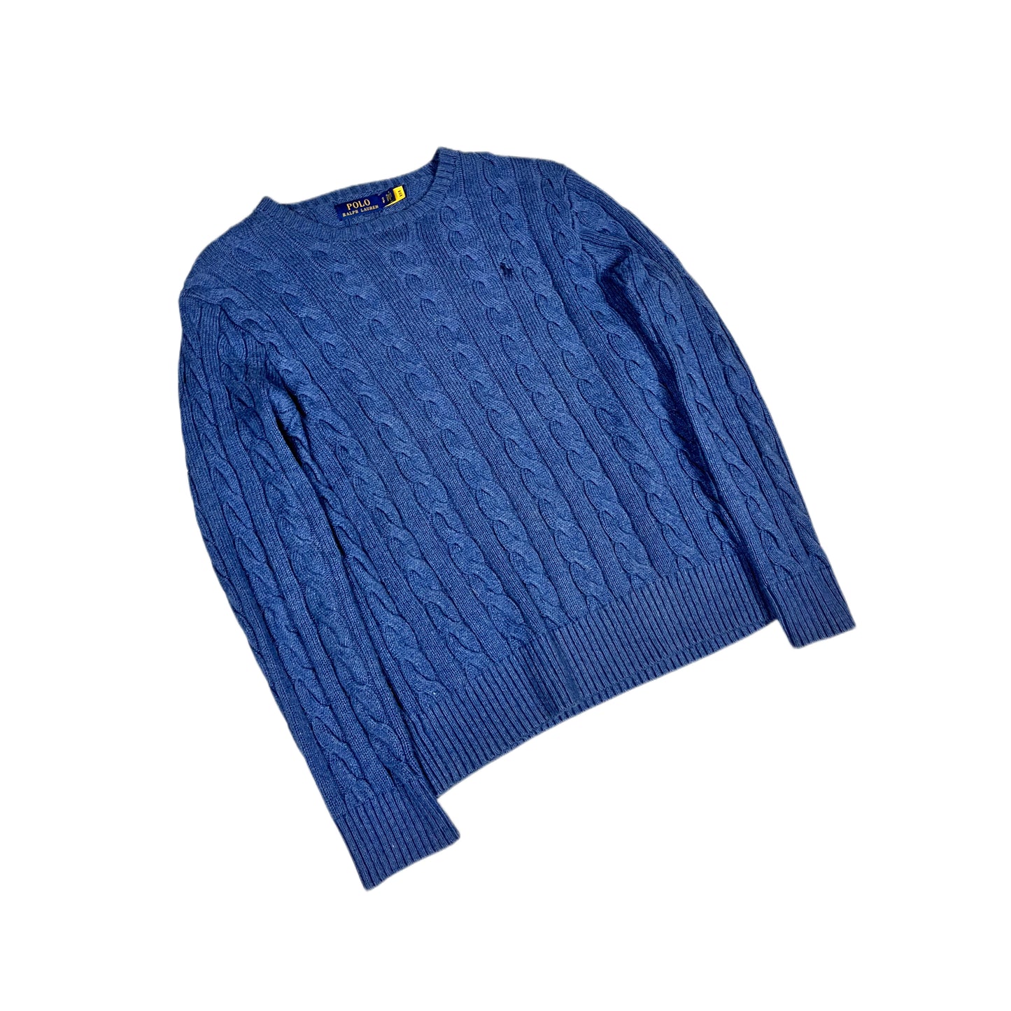 Polo Ralph Lauren Cable Knit Sweater grey blue like NEW
