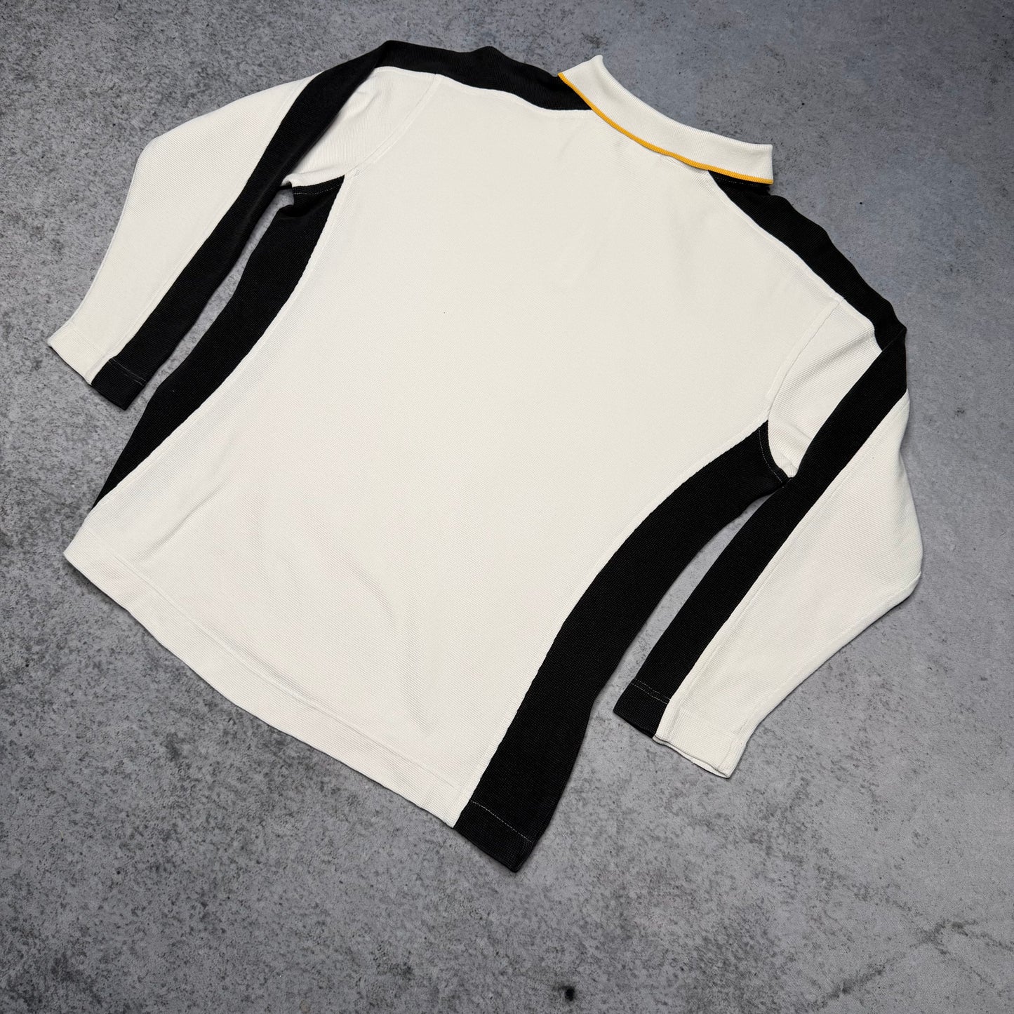 Lacoste Sport 00s Longsleeve Polo Quarter Zip Sweater white black (fits M)