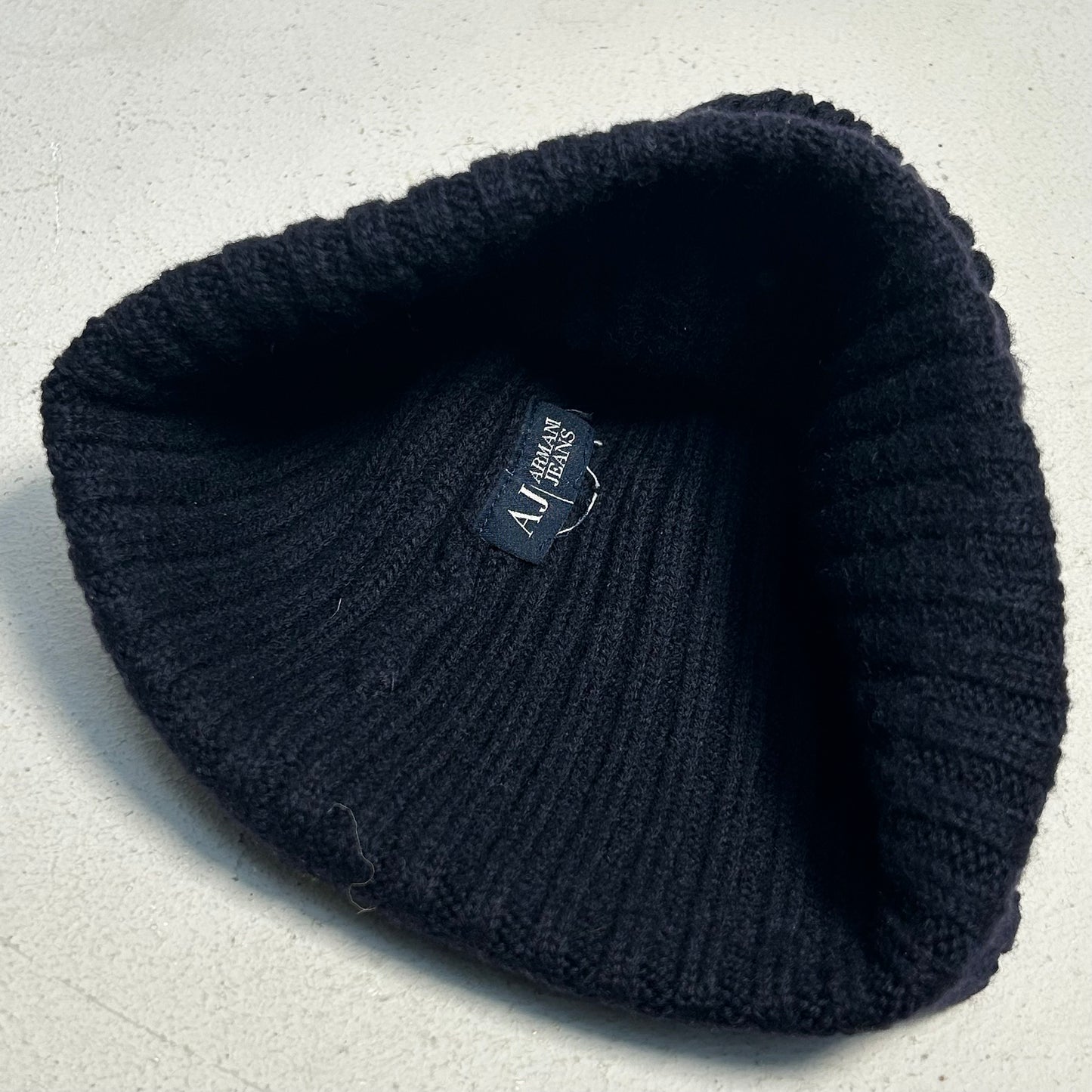 Armani Jeans Vintage Spellout Beanie (black olive)