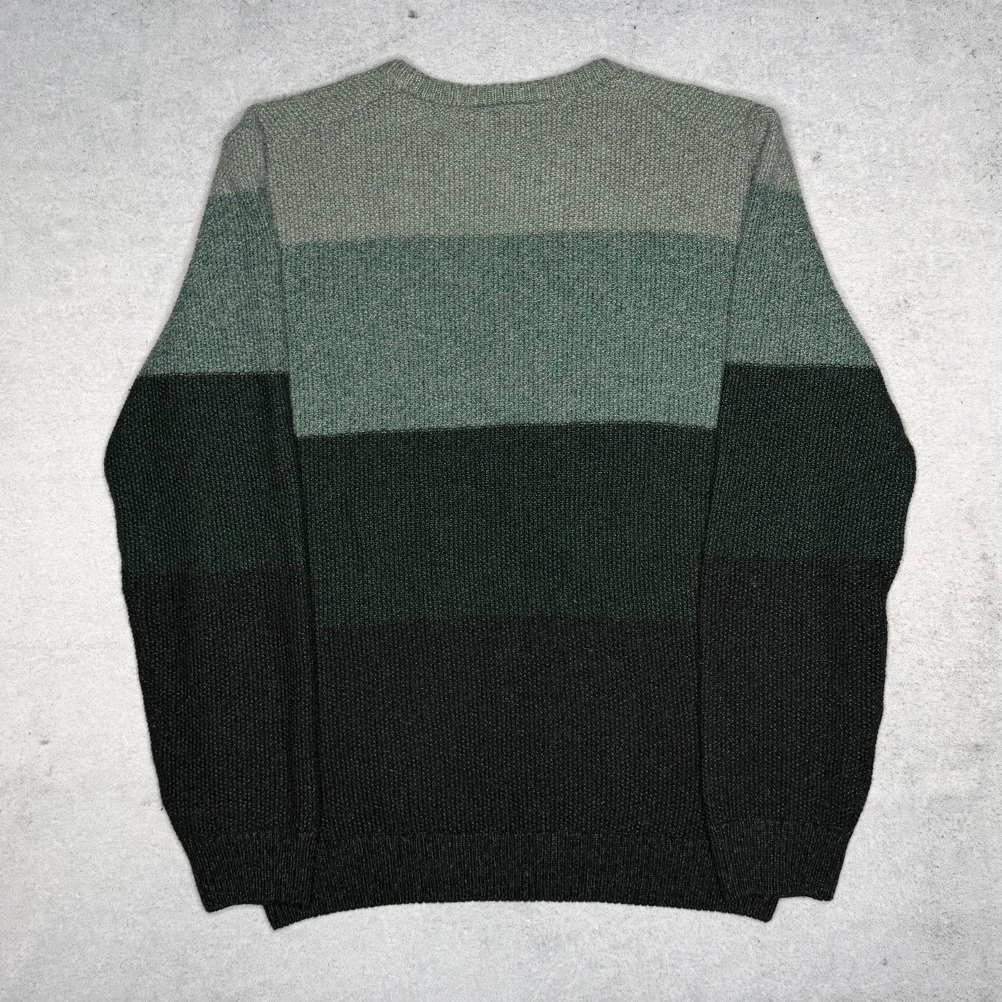 Lacoste Ribbed Knit Crewneck Sweater Color Block green (M)