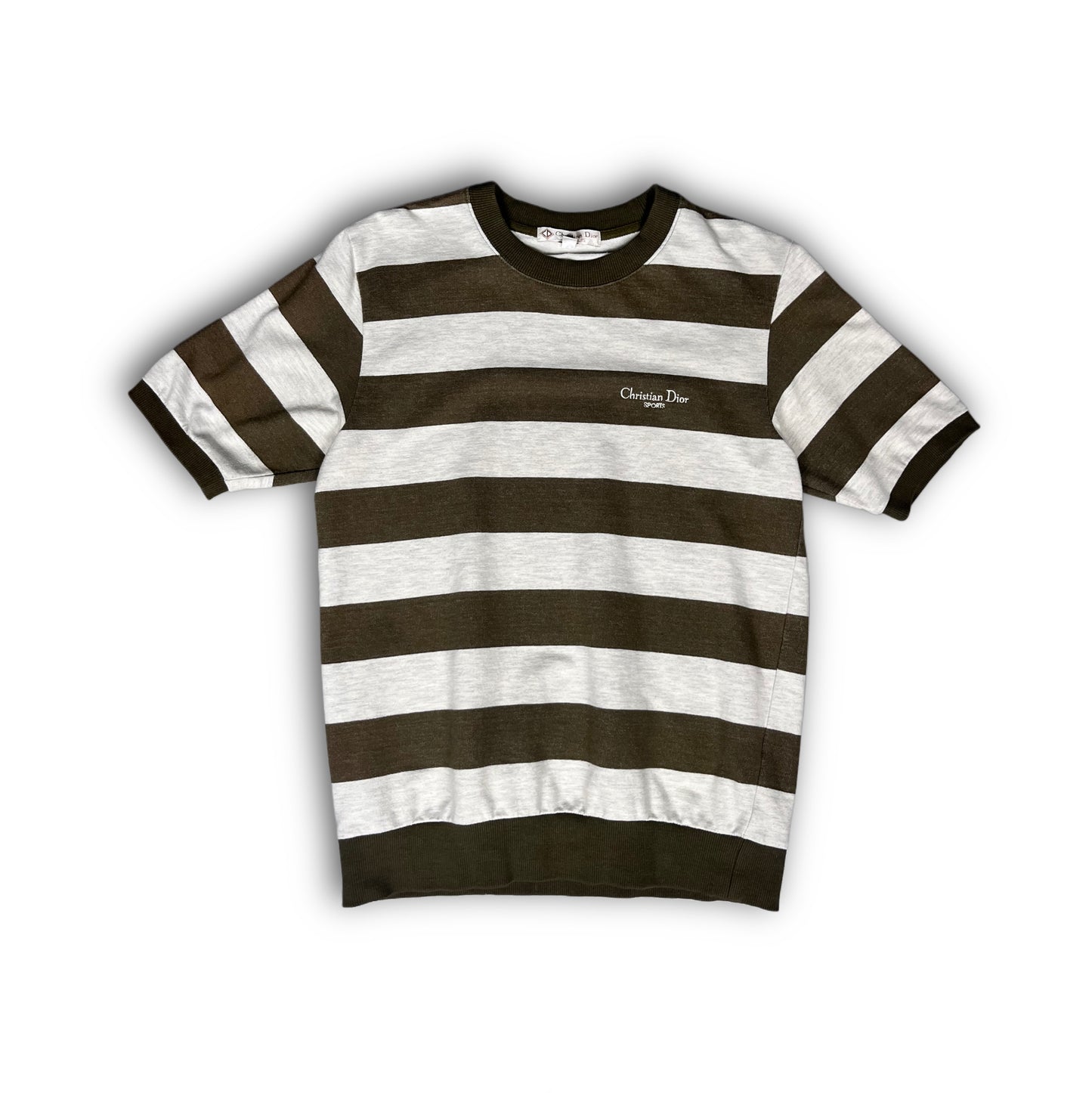 90s Christian Dior Vintage Striped thick T-Shirt (M)