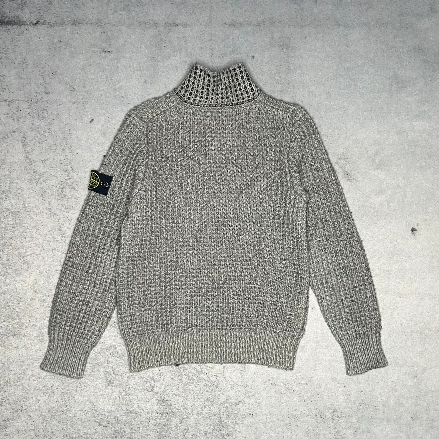 Stone Island AW2011 Heavy Quarter Knit Zip grey (L)