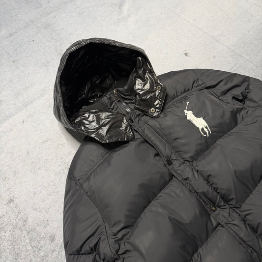 Polo Ralph Lauren 00s Big Pony Heavy Puffer Jacket black RARE (XL)