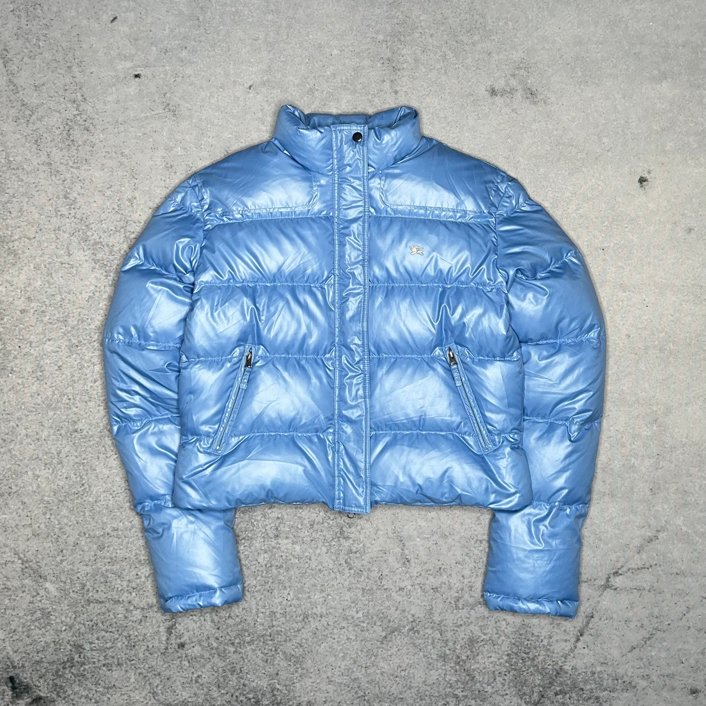 トップス Y2K archive 00s Burberry Blue label Burberry 00s Women's Cropped Puffer Jacket baby blue (M