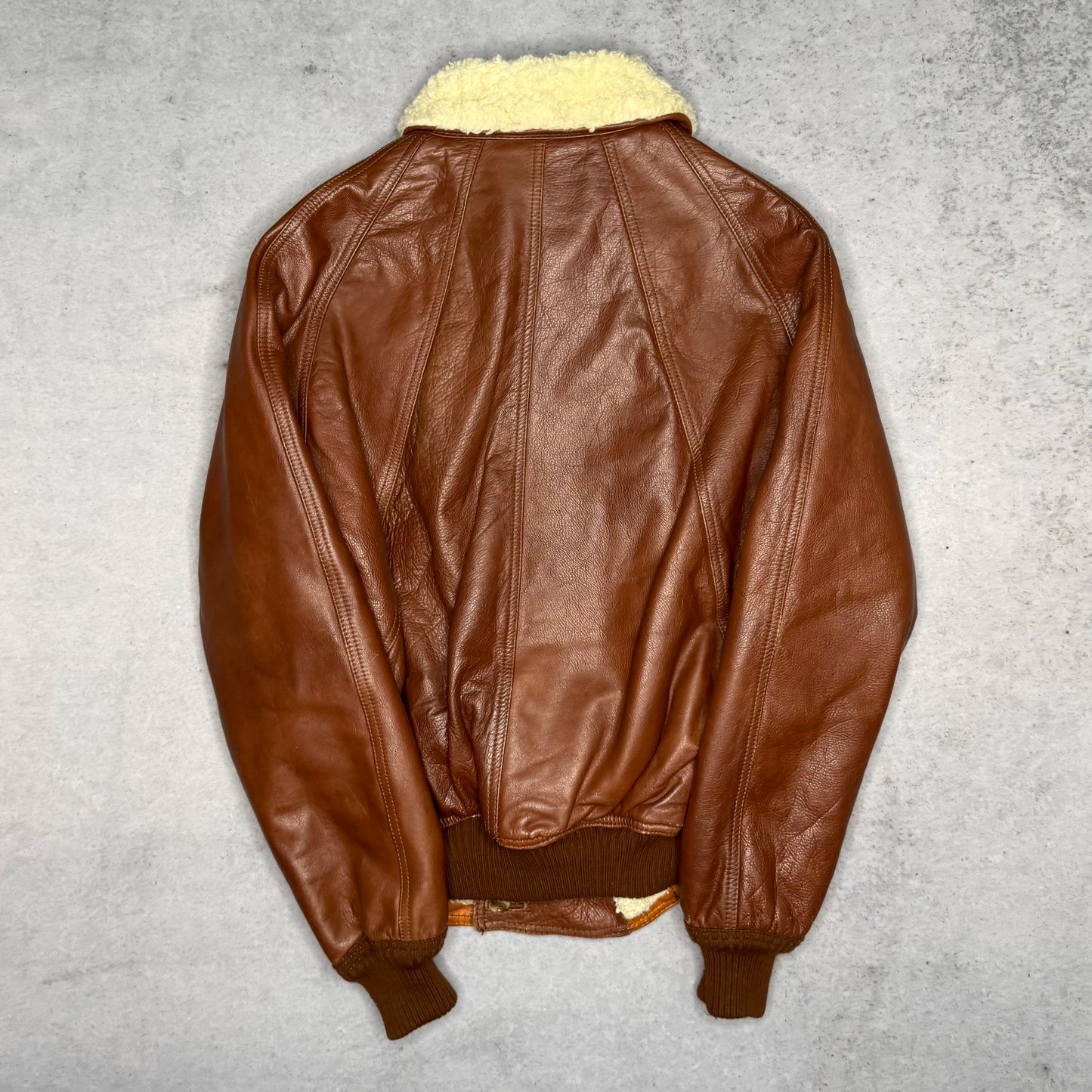 Spitfire Vintage Sherling Aviator Leather Bomber jacket brown (M)