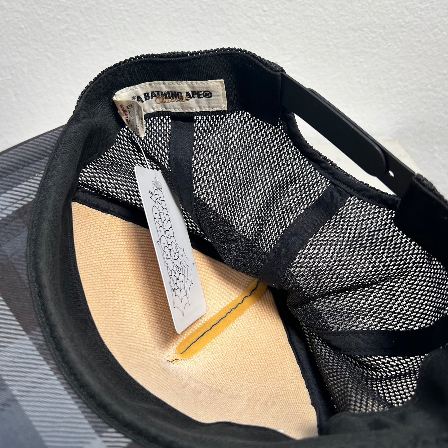 A Bathing Ape BAPE Vintage OG Plaid Trucker Cap brown black