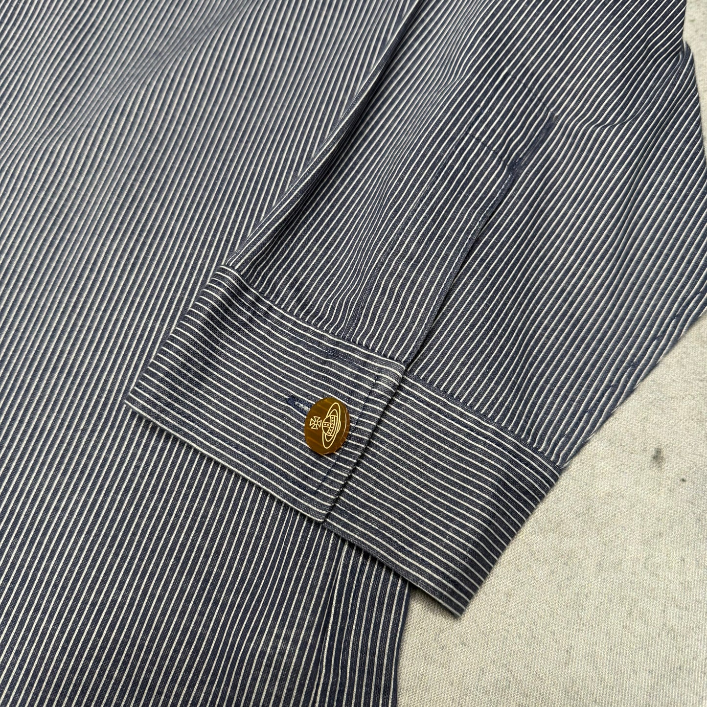 Vivienne Westwood Vintage Longsleeve Polo Shirt blue white (50 fits S)