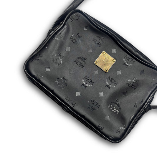MCM Vintage Monogram Messenger Bag black