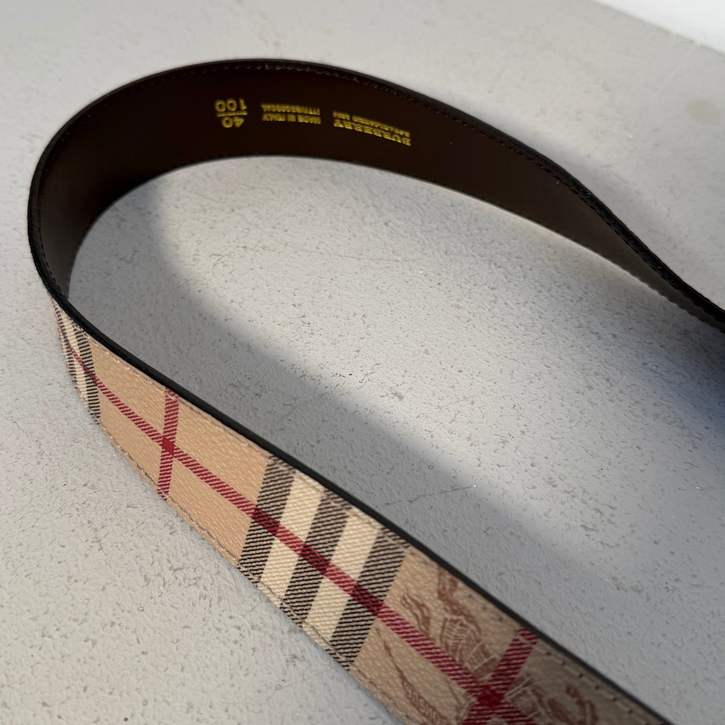 Burberry 00s Monogram Nova Check Belt Leather (100cm)
