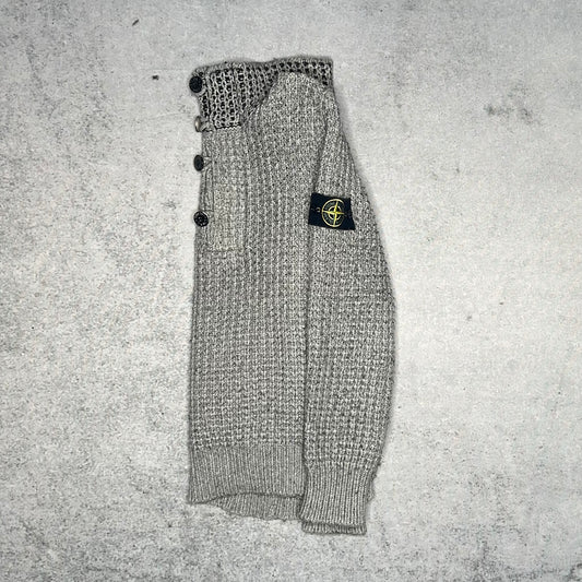 Stone Island AW2011 Heavy Quarter Knit Zip grey (L)