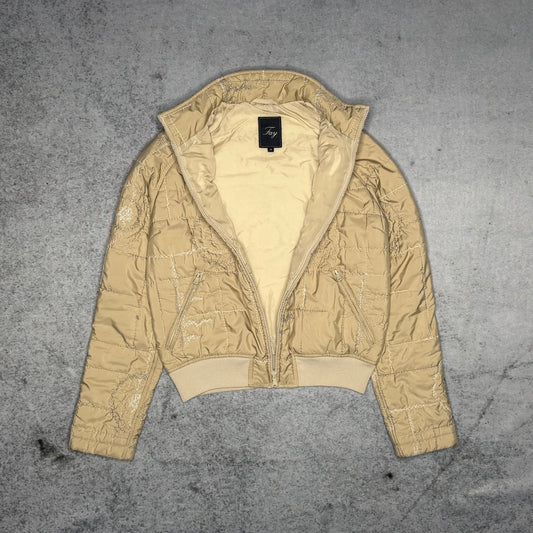 Fay 00s Designer Women's Padded Cropped Jacket beige (fits S)