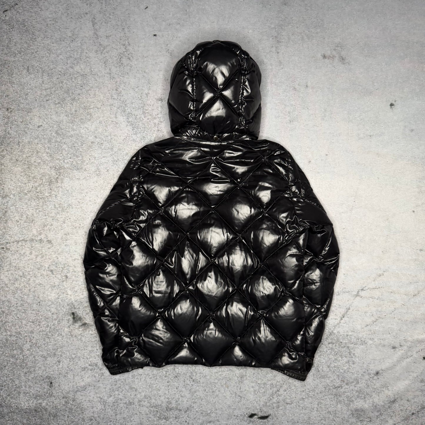 Moncler Newman Diamond Stitch Hooded Puffer Jacket black (L/5)