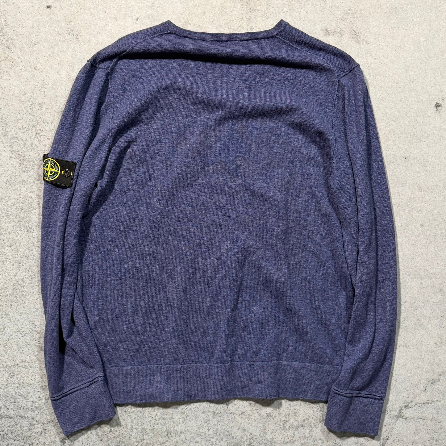Stone Island V-Neck Wool Sweater navy blue (3XL)