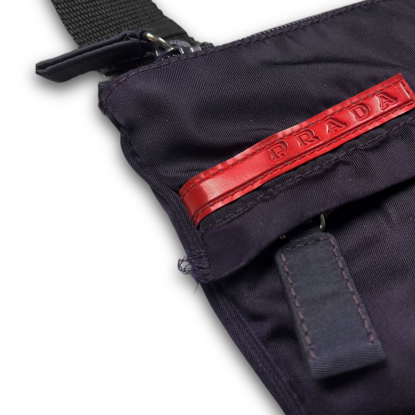 Prada Sport Linea Rossa Signature Nylon Bag navy purple