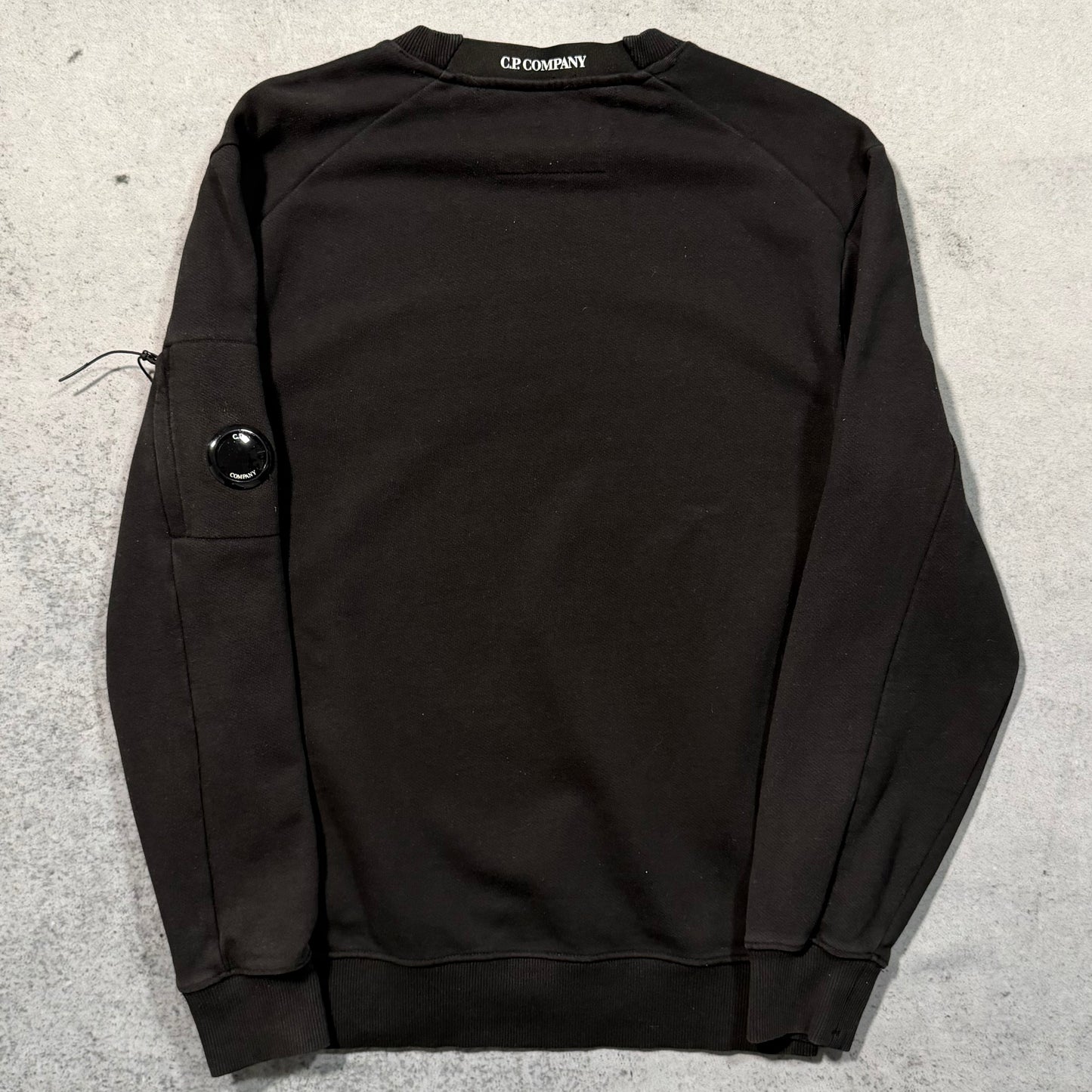 C.P. Company Diagonal Raised Fleece Crewneck Sweater black (M)