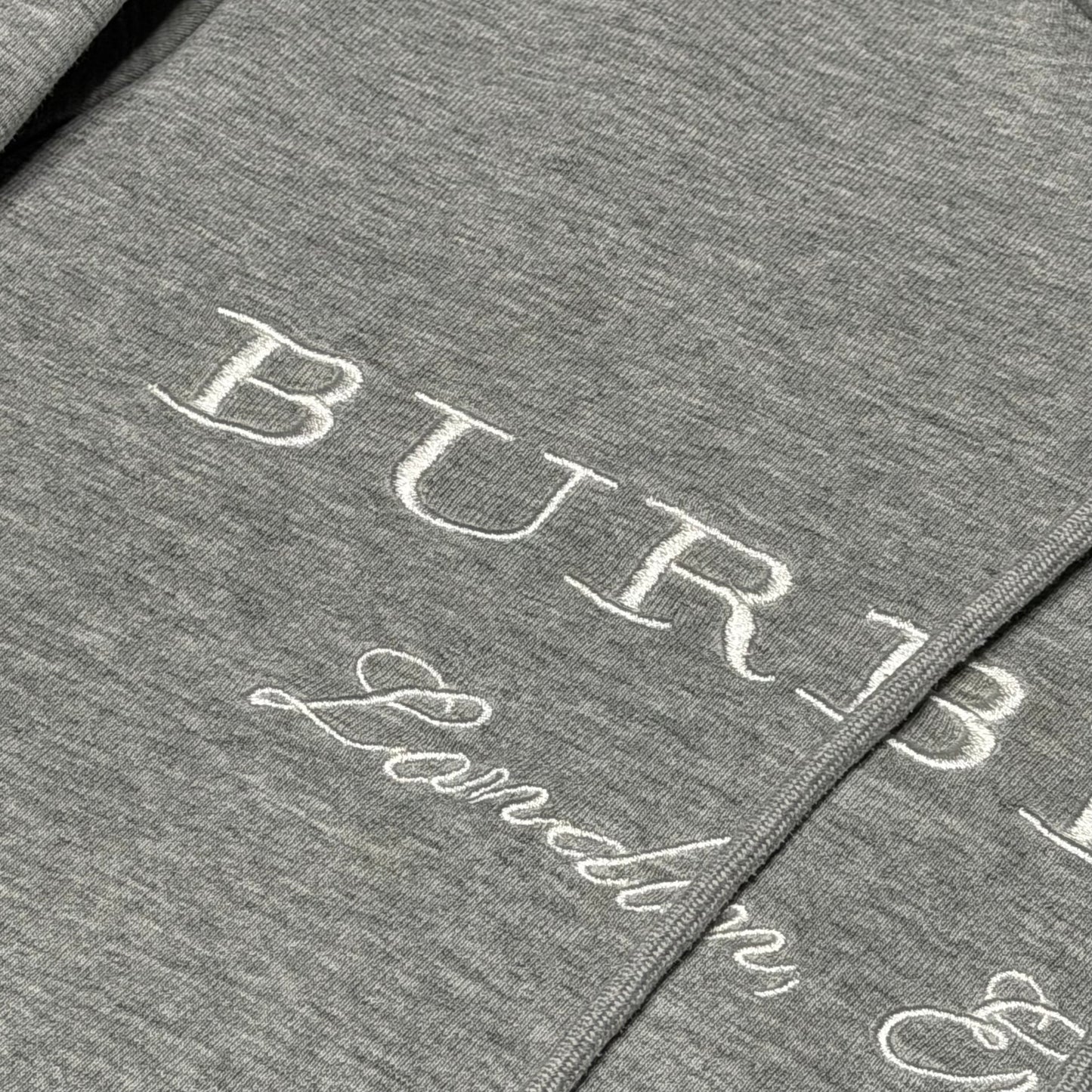 Burberry Spellout Embroidery Logo Hoodie grey (S)
