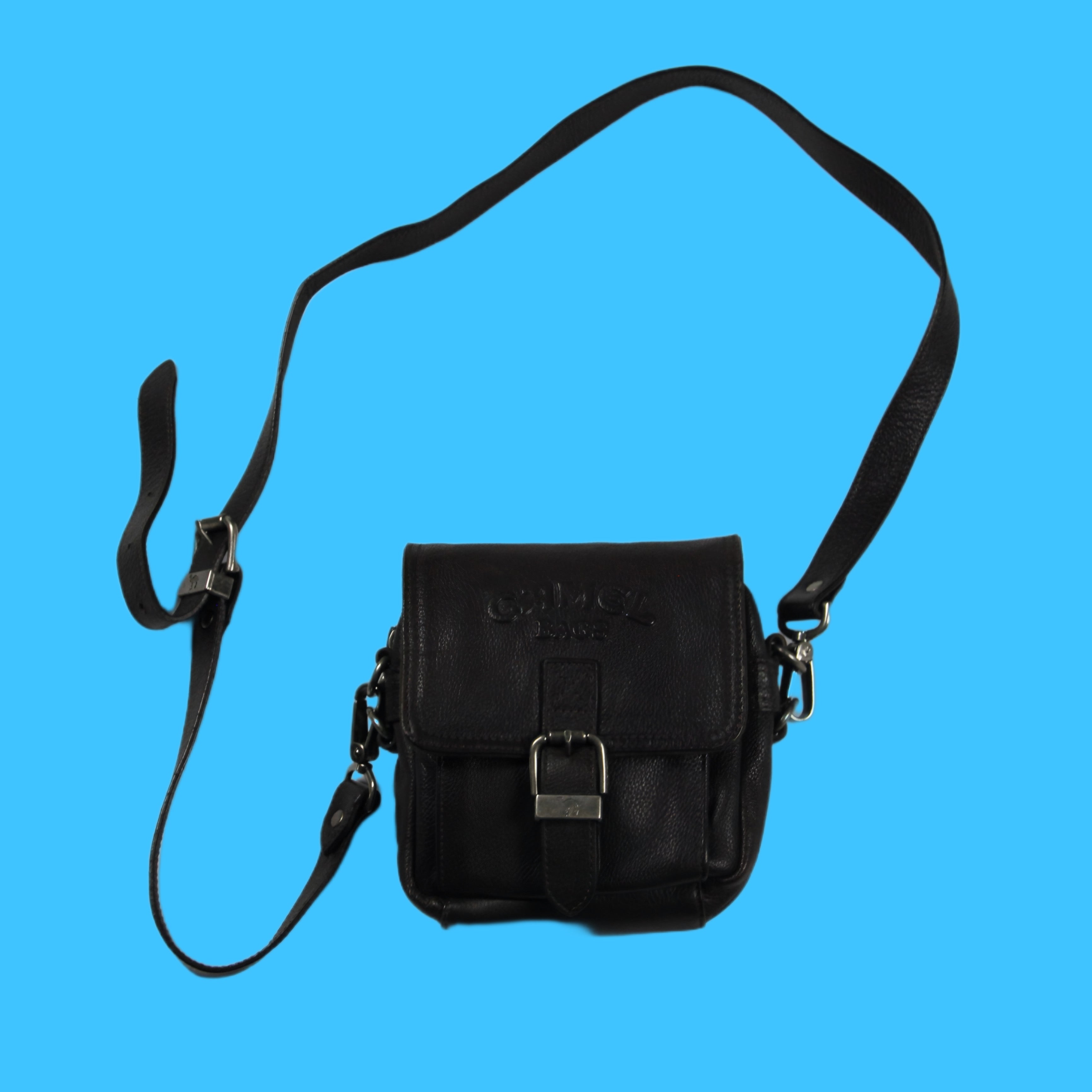 Camel Leather Messenger Bag Vintage 1980