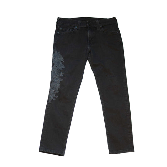 True Religion Rocco Jeans mit Blumen-Stick Y2K