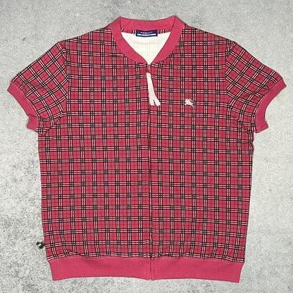 Burberry Blue Label Vintage Red Nova Check Full Zip Top (fits M)