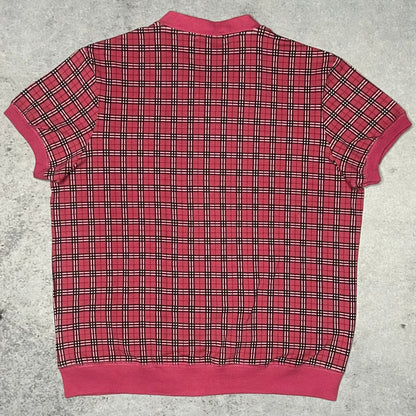 Burberry Blue Label Vintage Red Nova Check Full Zip Top (fits M)