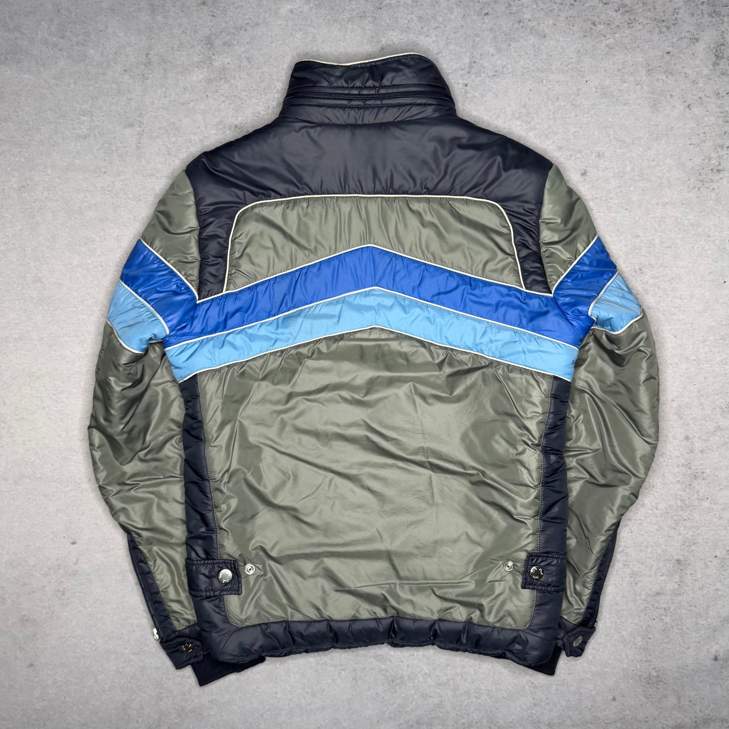 Dolce & Gabbana Archive Hooded Ski Puffer Jacket grey blue (S)