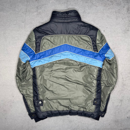 Dolce & Gabbana Archive Hooded Ski Puffer Jacket grey blue (S)