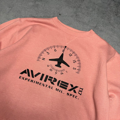 Avirex USA Vintage Boxy Crewneck Sweatshirt Spellout pink (S)