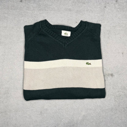 Lacoste Vintage V-Neck Knit Sweater green (M)