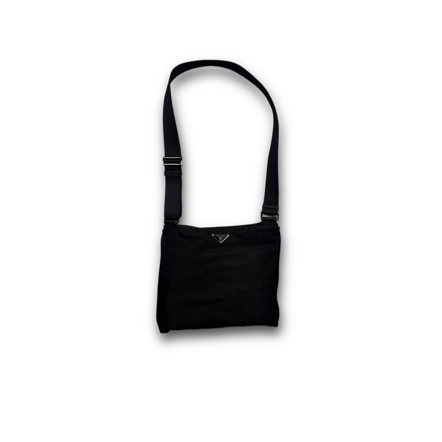 Prada Vintage Nylon Messenger Bag black