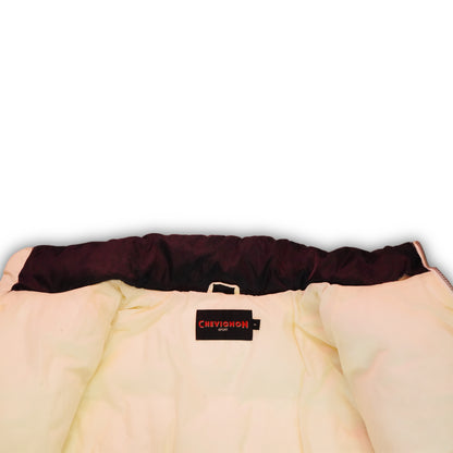 Chevignon 90s Puffer Down jacket Spell-out Backprint beige