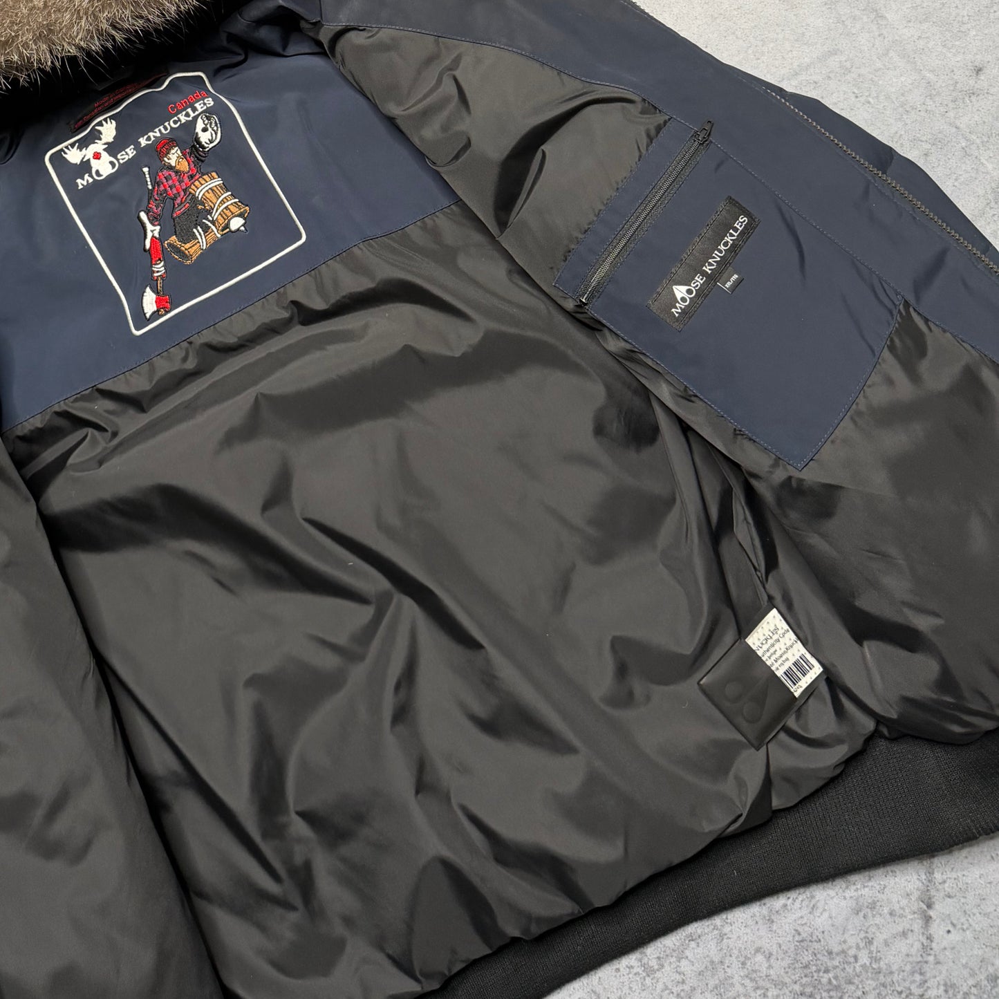 Moose Knuckles Bomber Puffer Jacket Fur (fits XL)