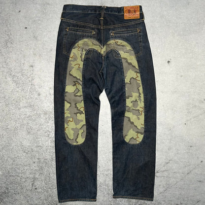 Evisu Ishigaki Camo Daicock Jeans (fits 30x32)