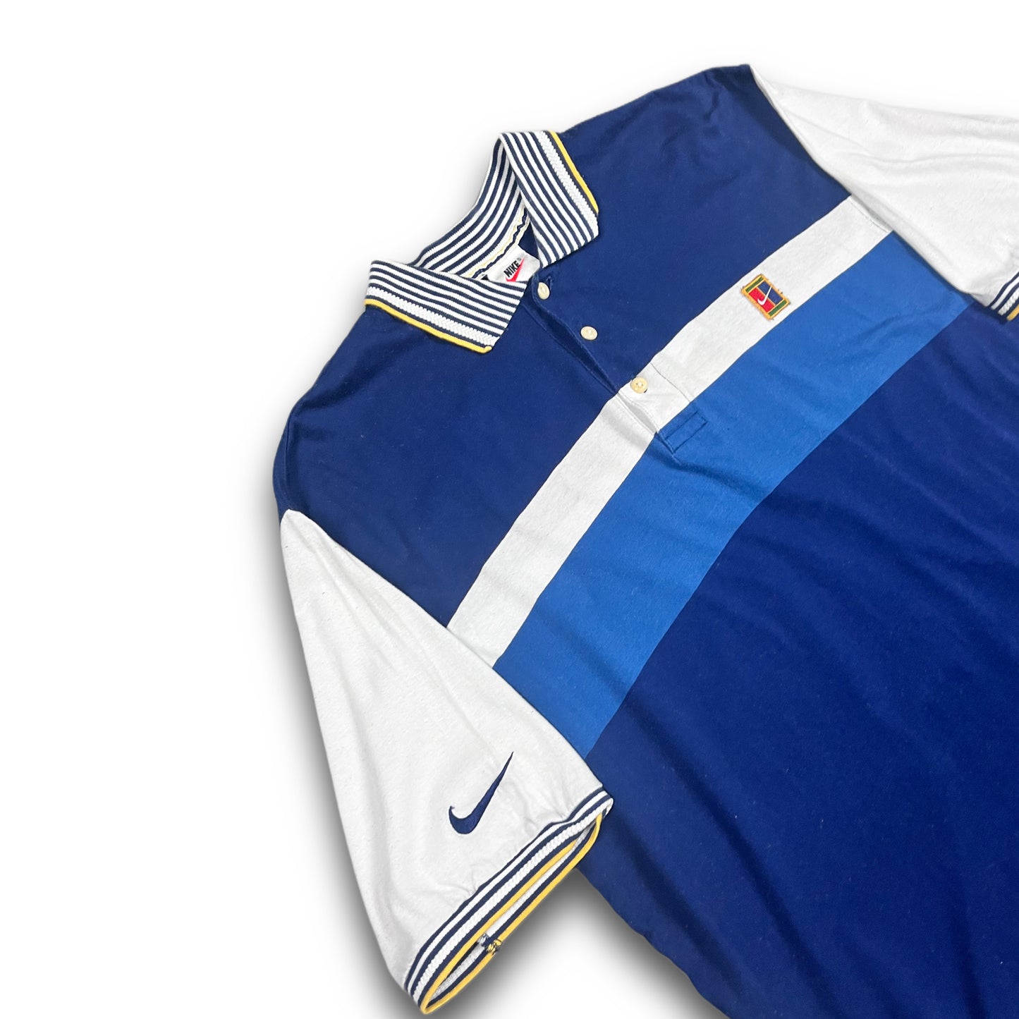 Nike Court Vintage Tennis Poloshirt striped white blue