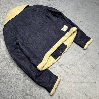 Evisu 2011 Cropped Sherpa Denim Jacket Deadstock with Tags (S)
