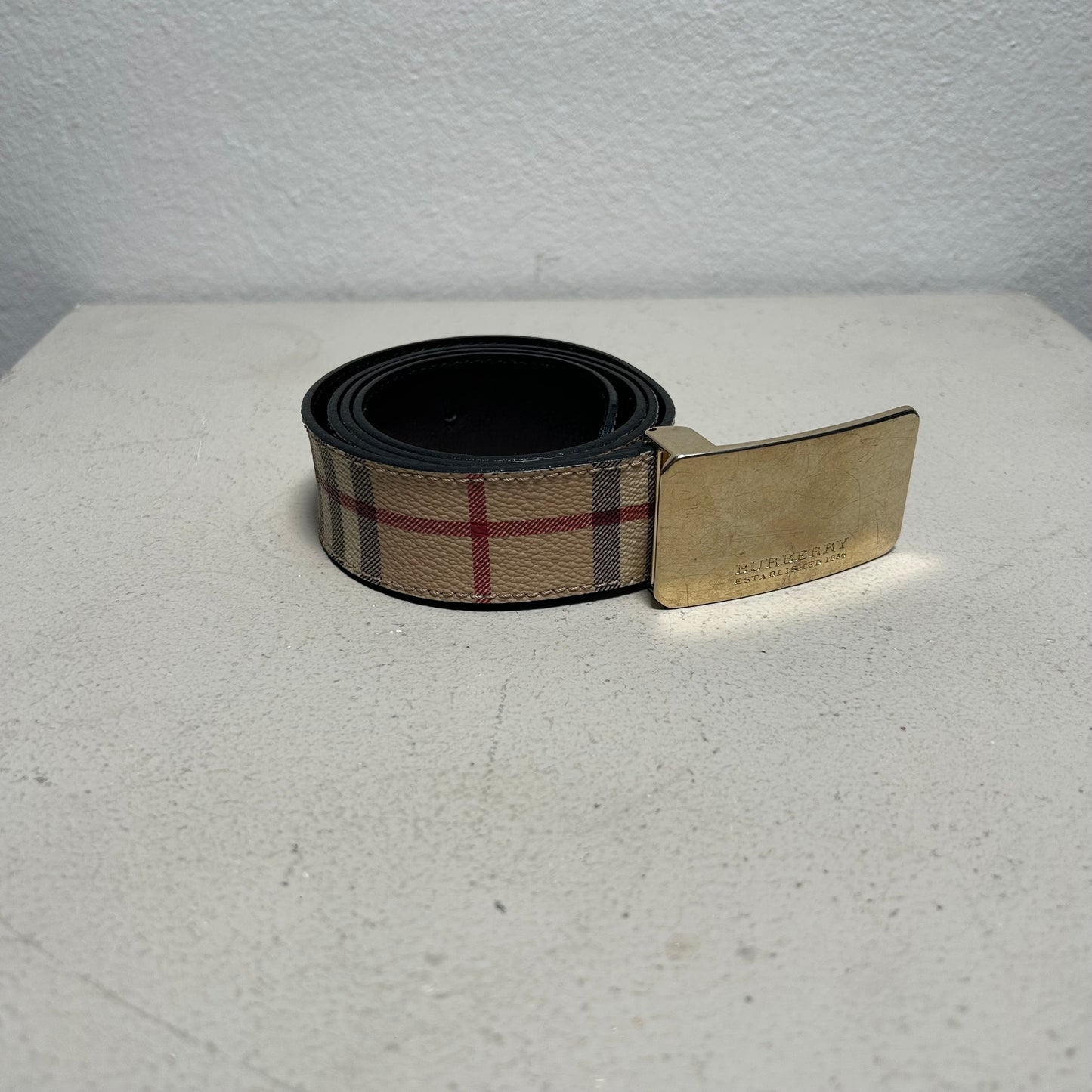 Burberry 00s Monogram Nova Check Belt Leather (100cm)
