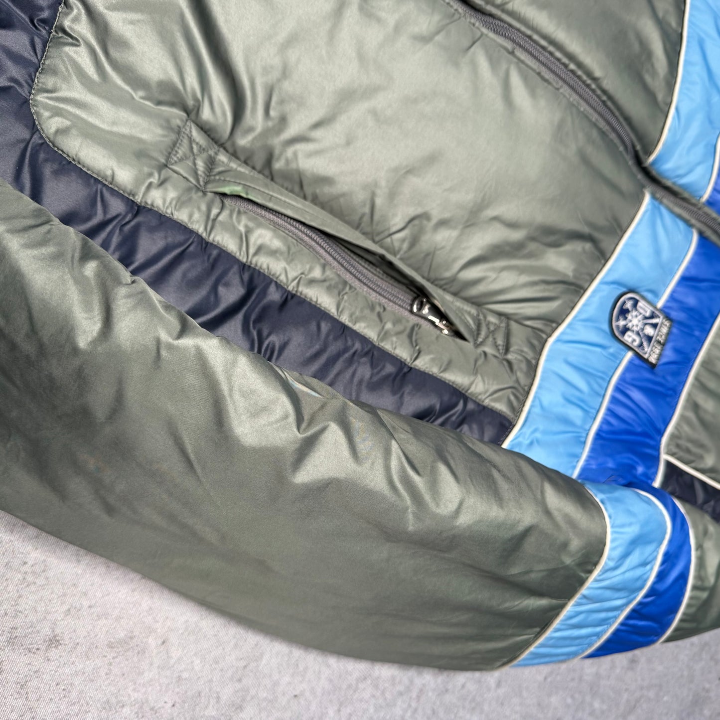 Dolce & Gabbana Archive Hooded Ski Puffer Jacket grey blue (S)