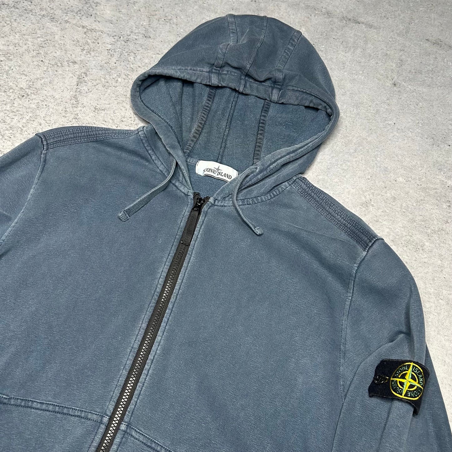 Stone Island Garment Dyed Zip Hoodie washed blue (XXL fits XL)