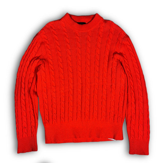 A Better Mistake Cable Knit Sweater orange